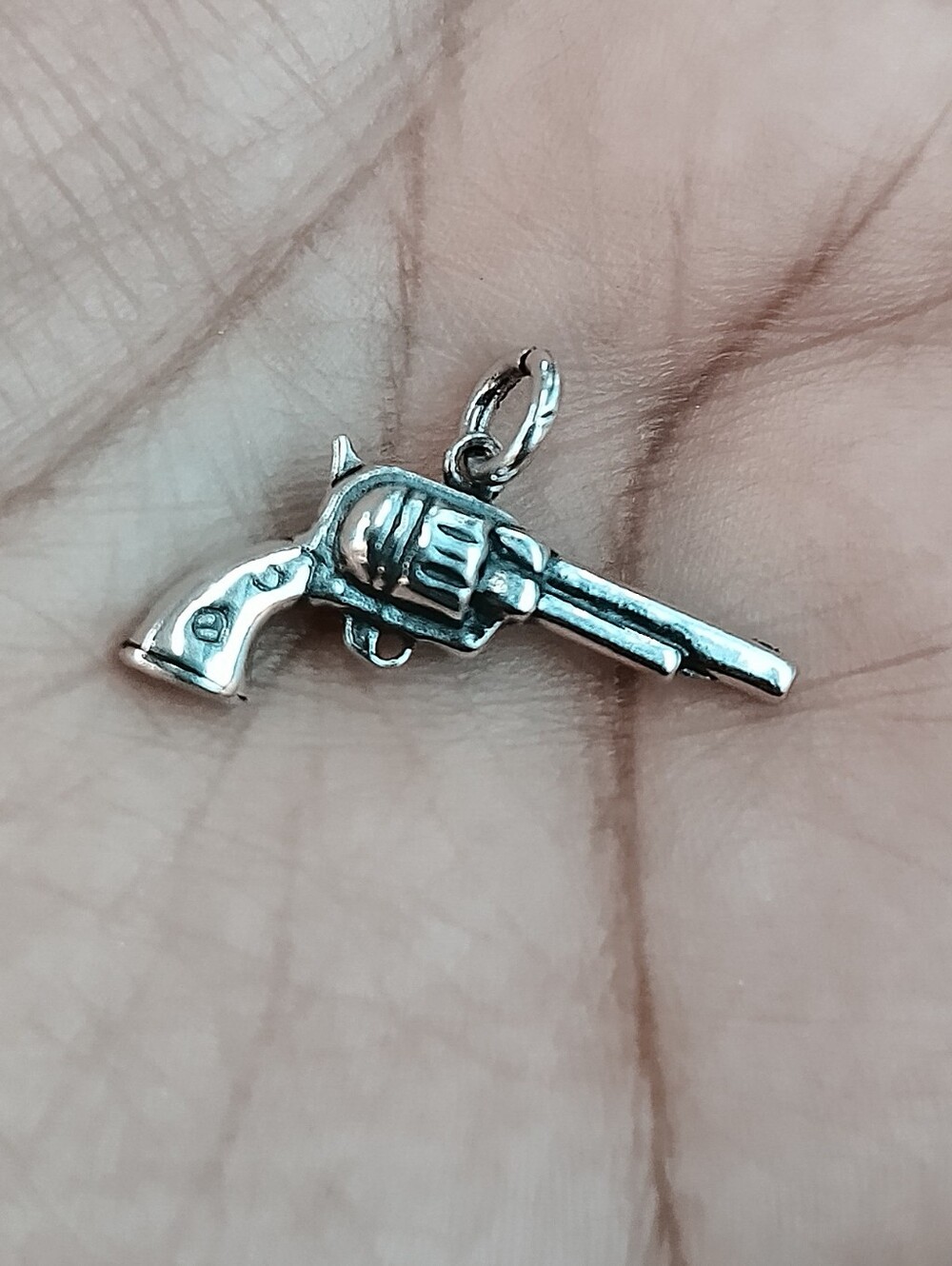 925 Silver Revolver Charm Pendant